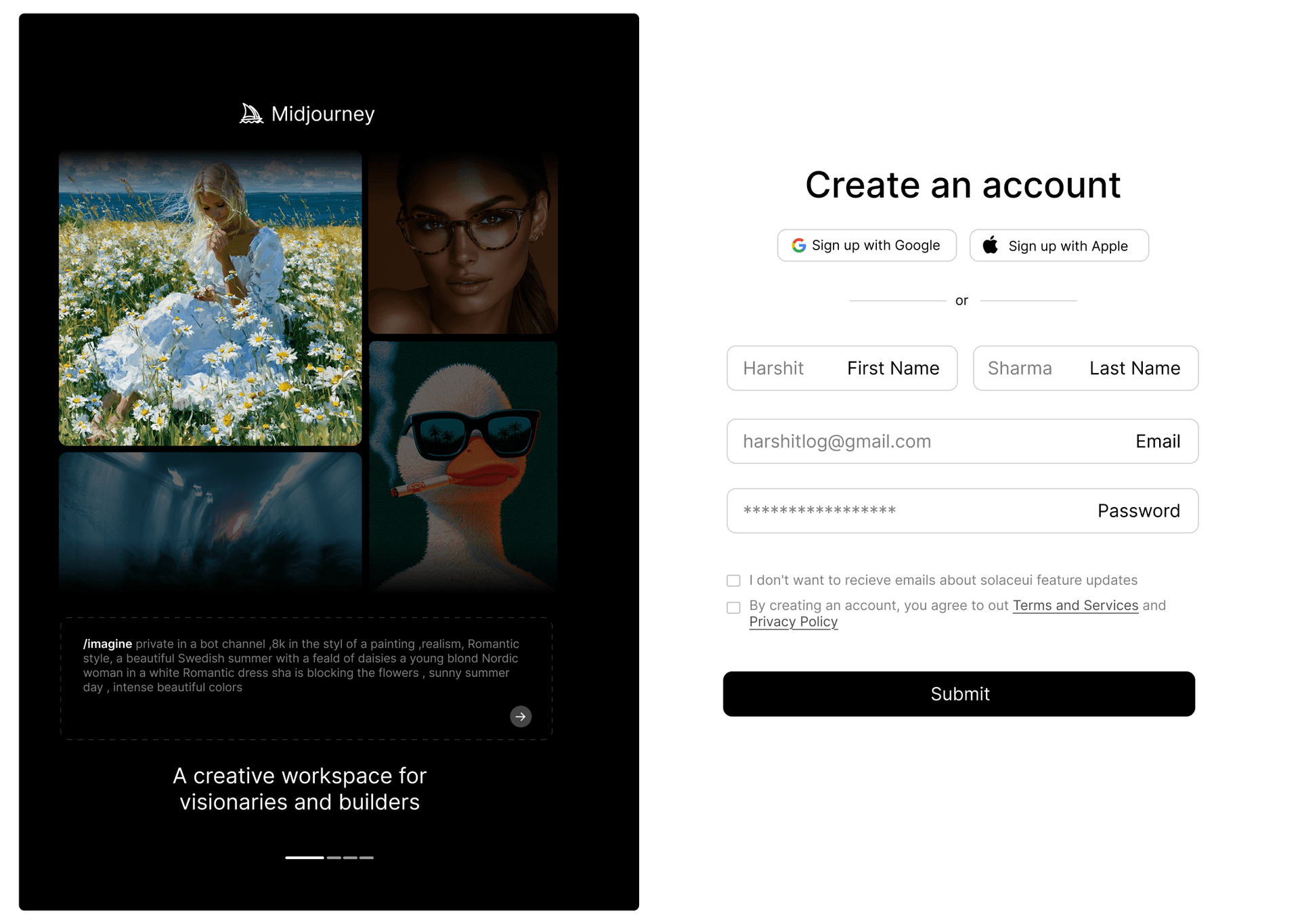 Auth Section