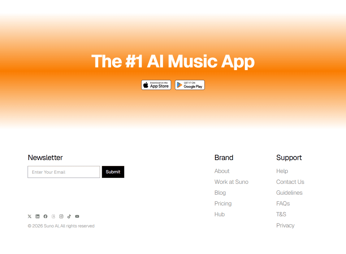 Mobile SaaS template footer section screenshot